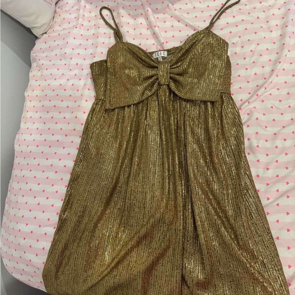 Gold Sequin Mini Dress